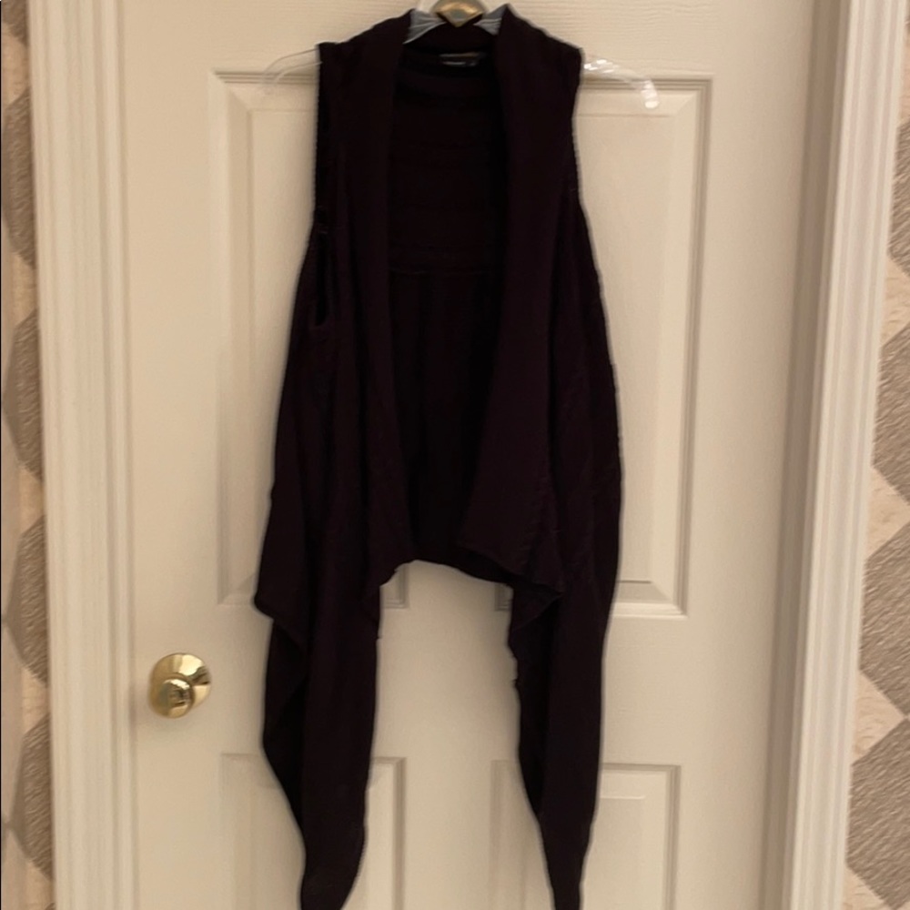 BCBG MaxAzria size L Black cardigan sweater vest